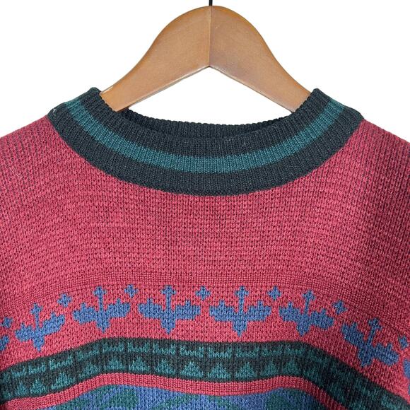 Vintage 90s Anchor Blue Dad Sweater Long Sleeve Crewneck - XL - Picture 2 of 5